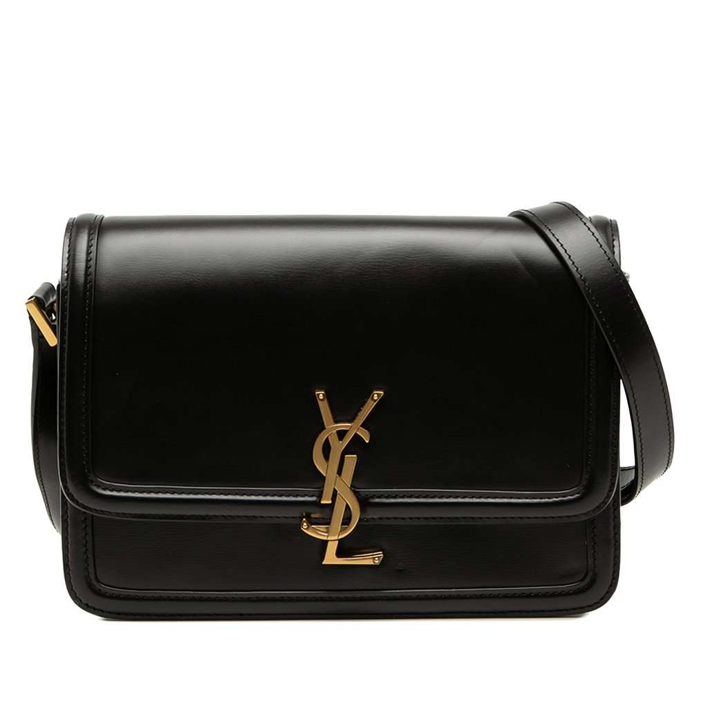 Saint Laurent Medium Calfskin Solferino Satchel In Box Black Leather Very good - Front View