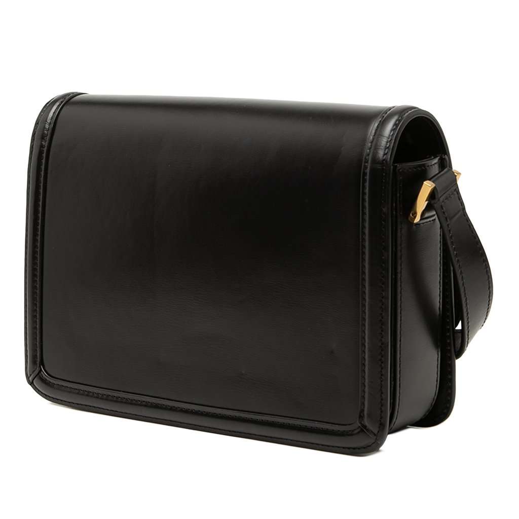 Saint Laurent Medium Calfskin Solferino Satchel In Box Black Leather Very good - Back View