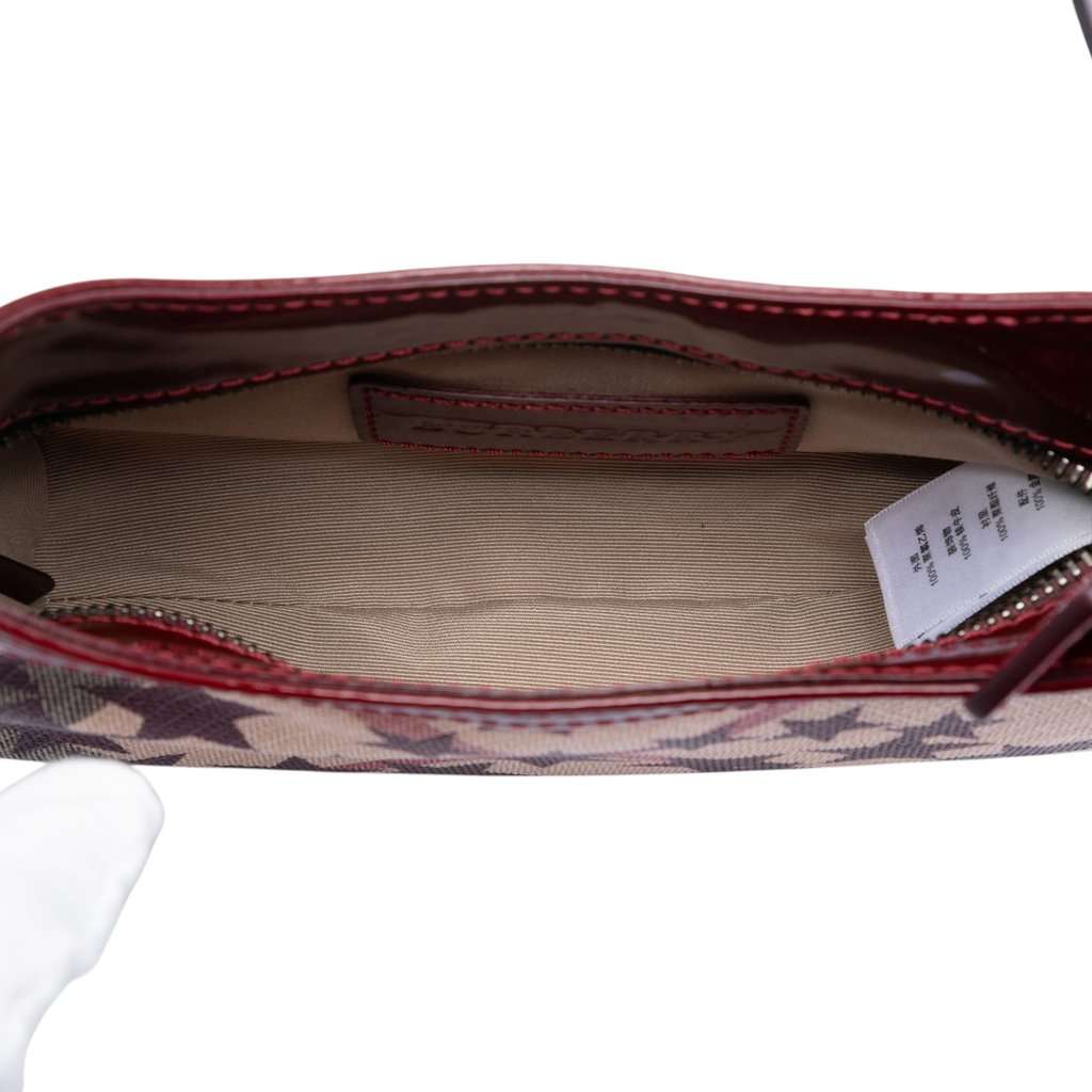 Burberry Mini Supernova Check Coated Canvas Stars Hobo Beige Very good condition - Model View