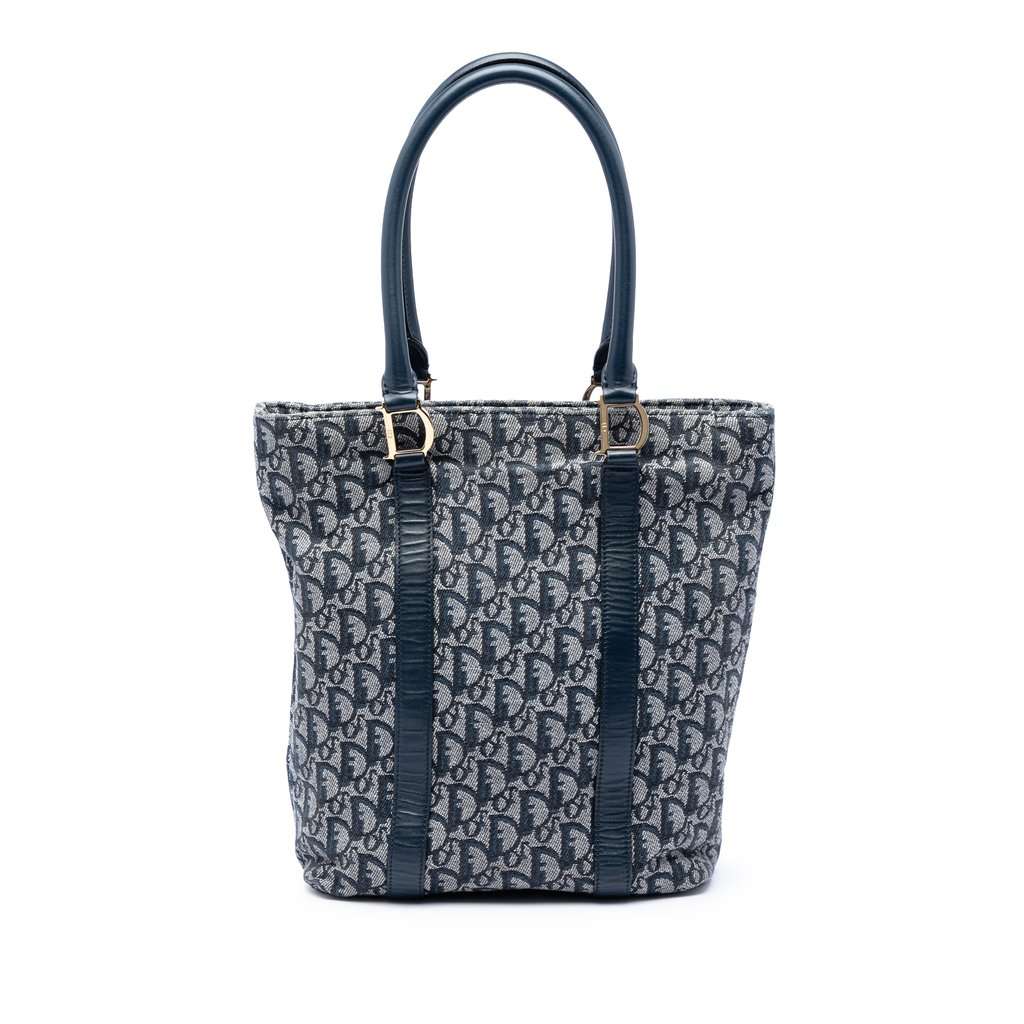 Dior Diorissimo Trotter Canvas Tote Blue Very good condition - Front View