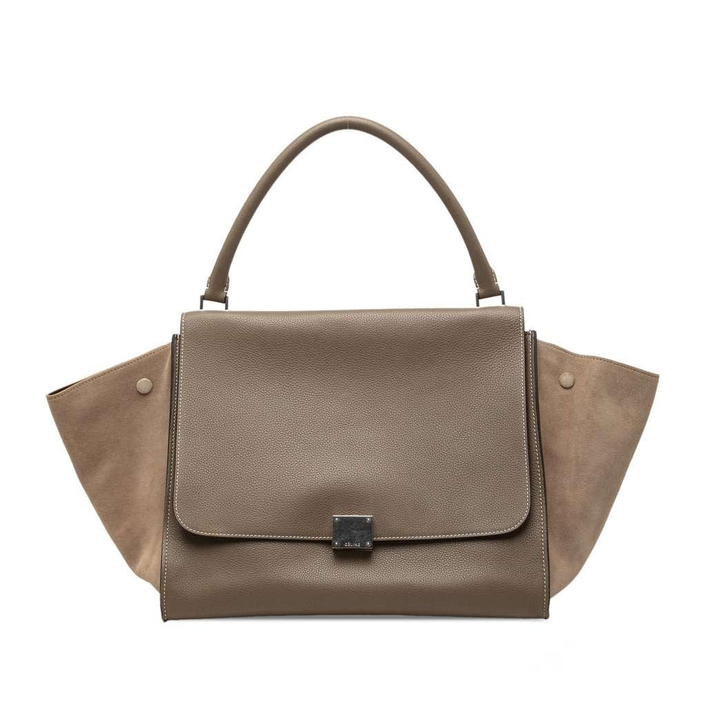 Celine Medium Leather Trapeze Satchel Brown Leather Very good condition - Front View