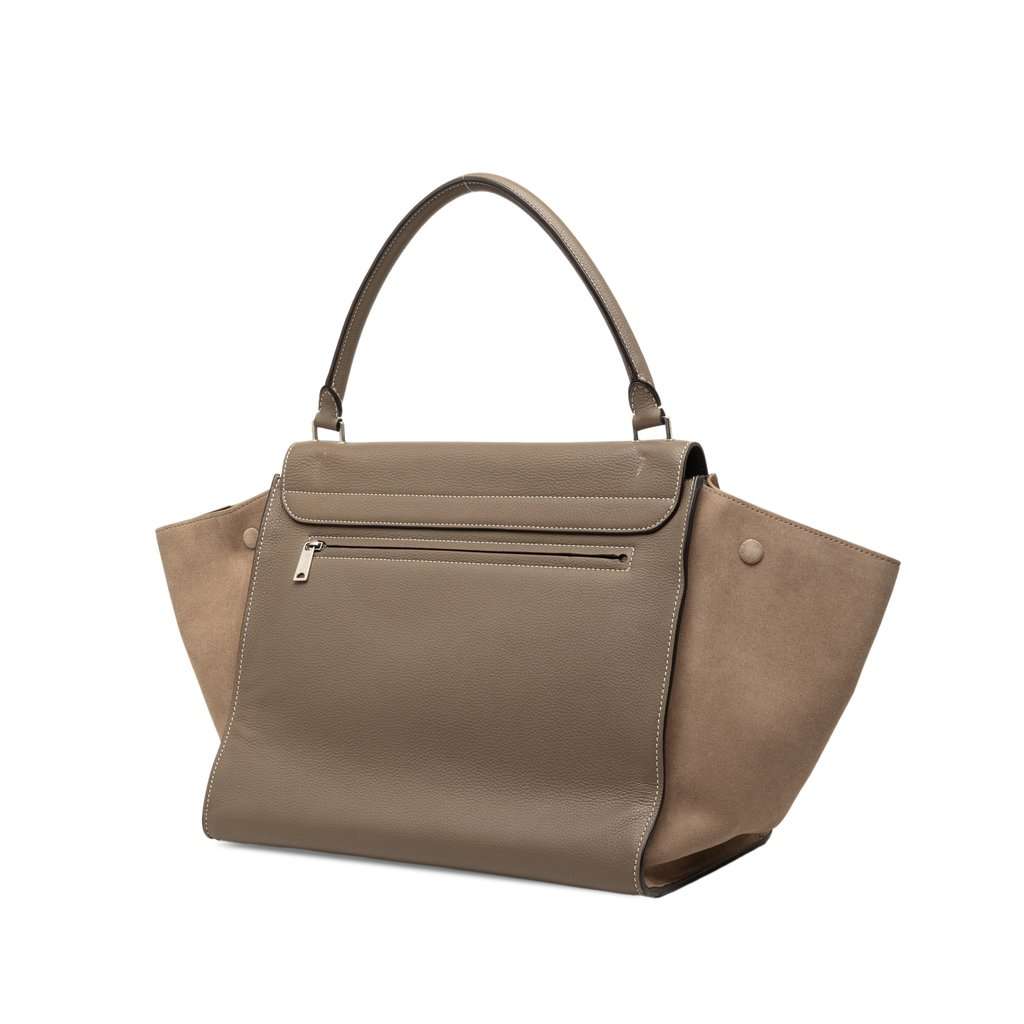 Celine Medium Leather Trapeze Satchel Brown Leather Very good condition - Back View