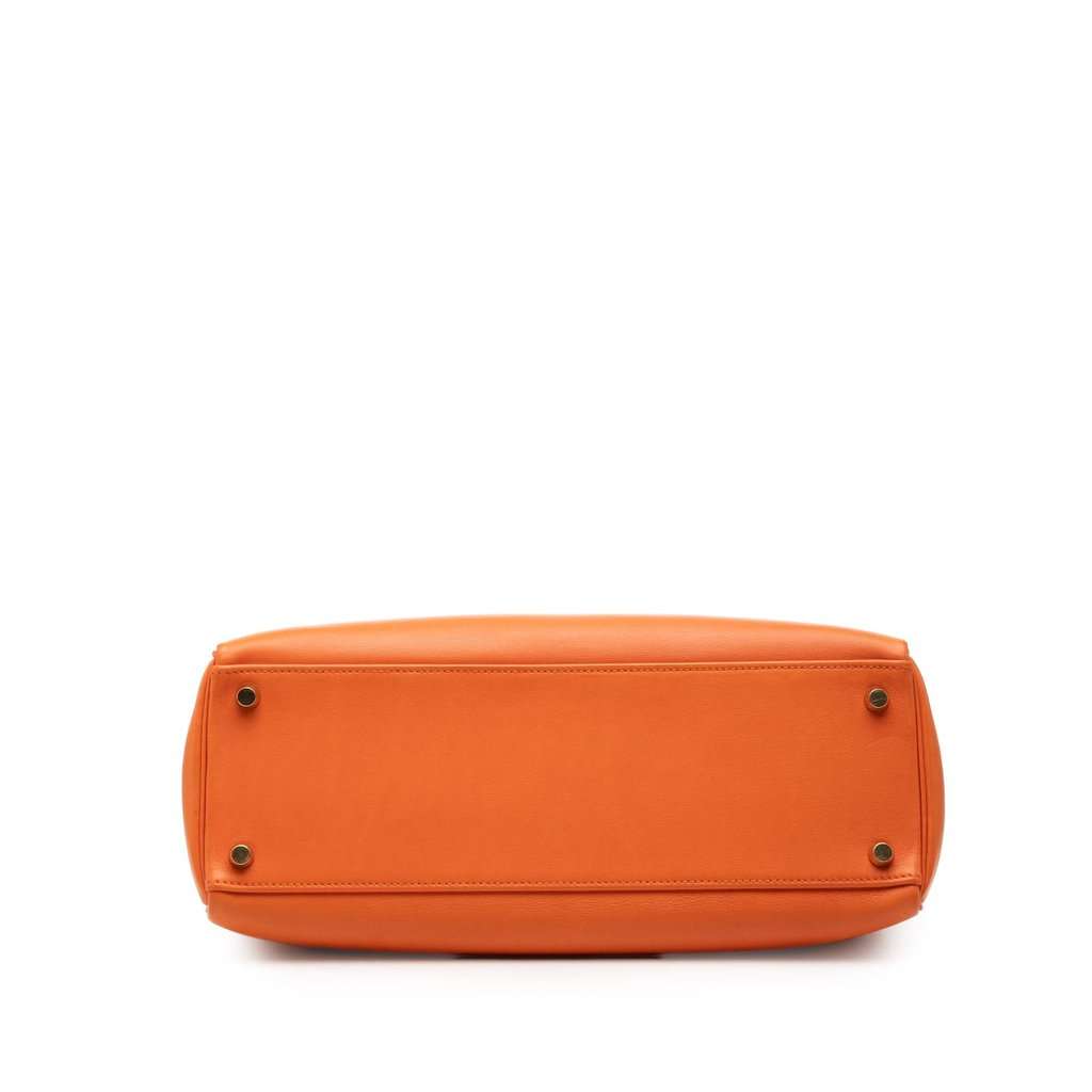 Hermès Gulliver Kelly Retourne 32 Orange Leather Good condition - Inside View