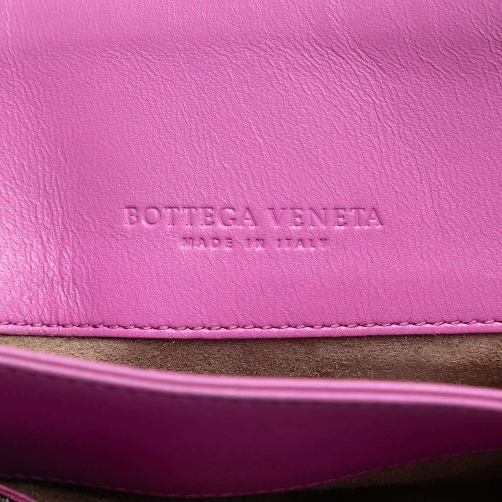 Bottega Veneta Medium Nappa Intrecciato Olimpia Shoulder Bag Purple Leather Very good condition - Box View