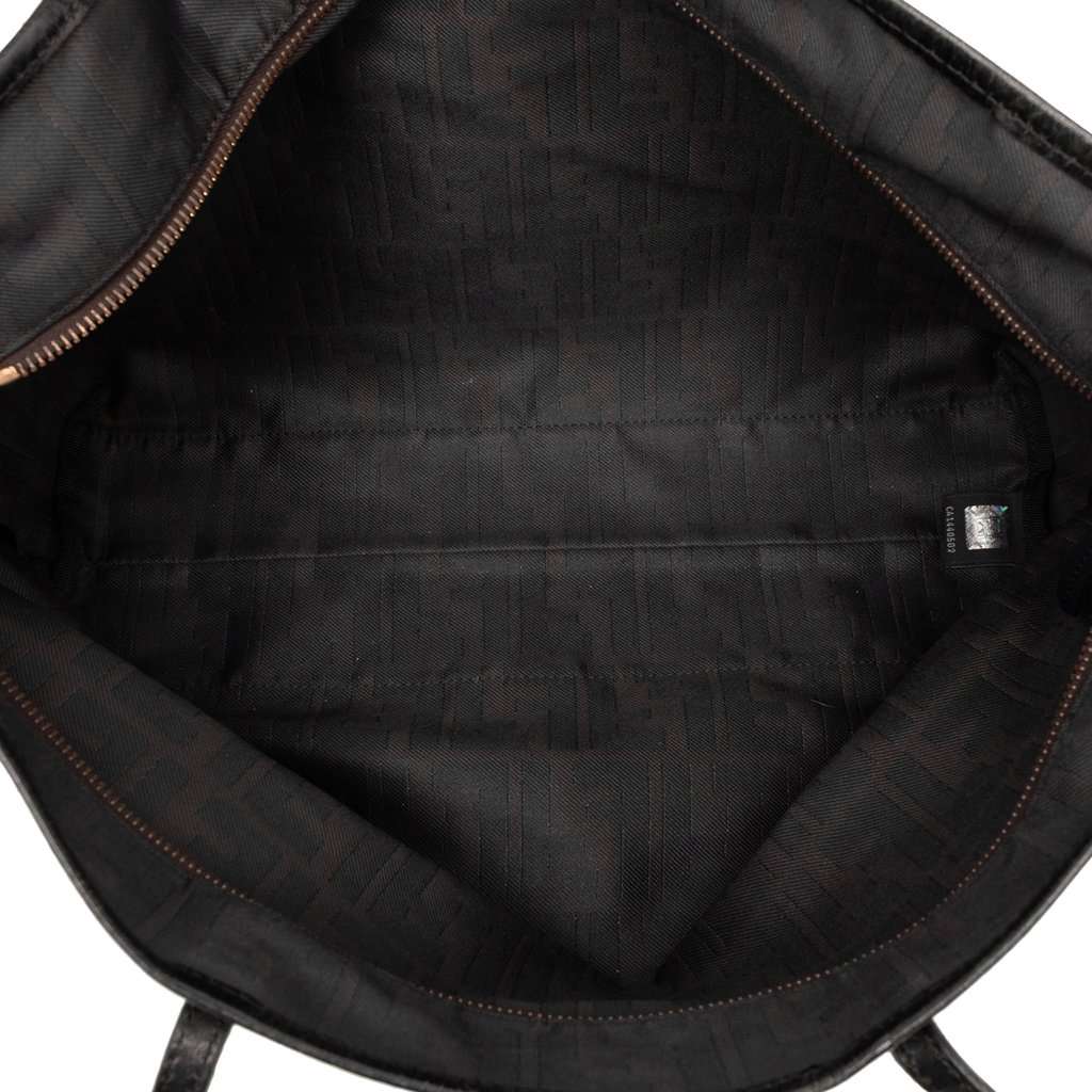 Fendi Small Zucca Nylon Roll Tote Black Very good condition - Model View