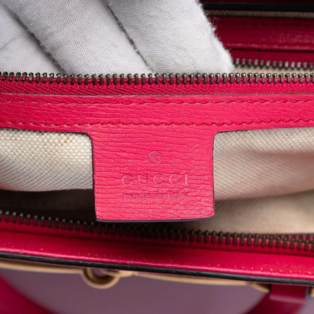 Gucci Leather Bright Bit Satchel Pink Leather Very good condition - Box View