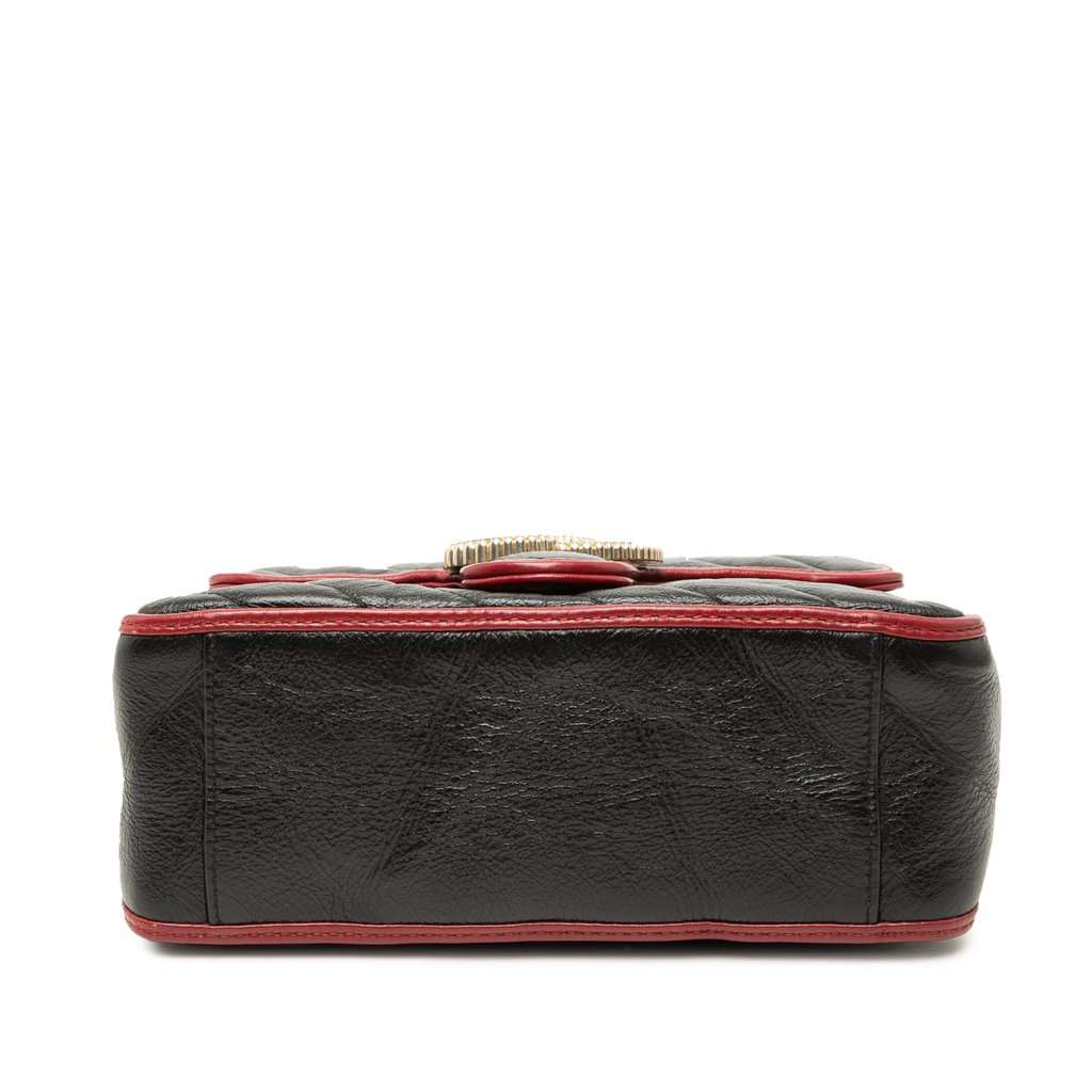 Gucci Mini GG Marmont Matelasse Calfskin Torchon Top Handle Bag Black Leather Very good condition - Inside View