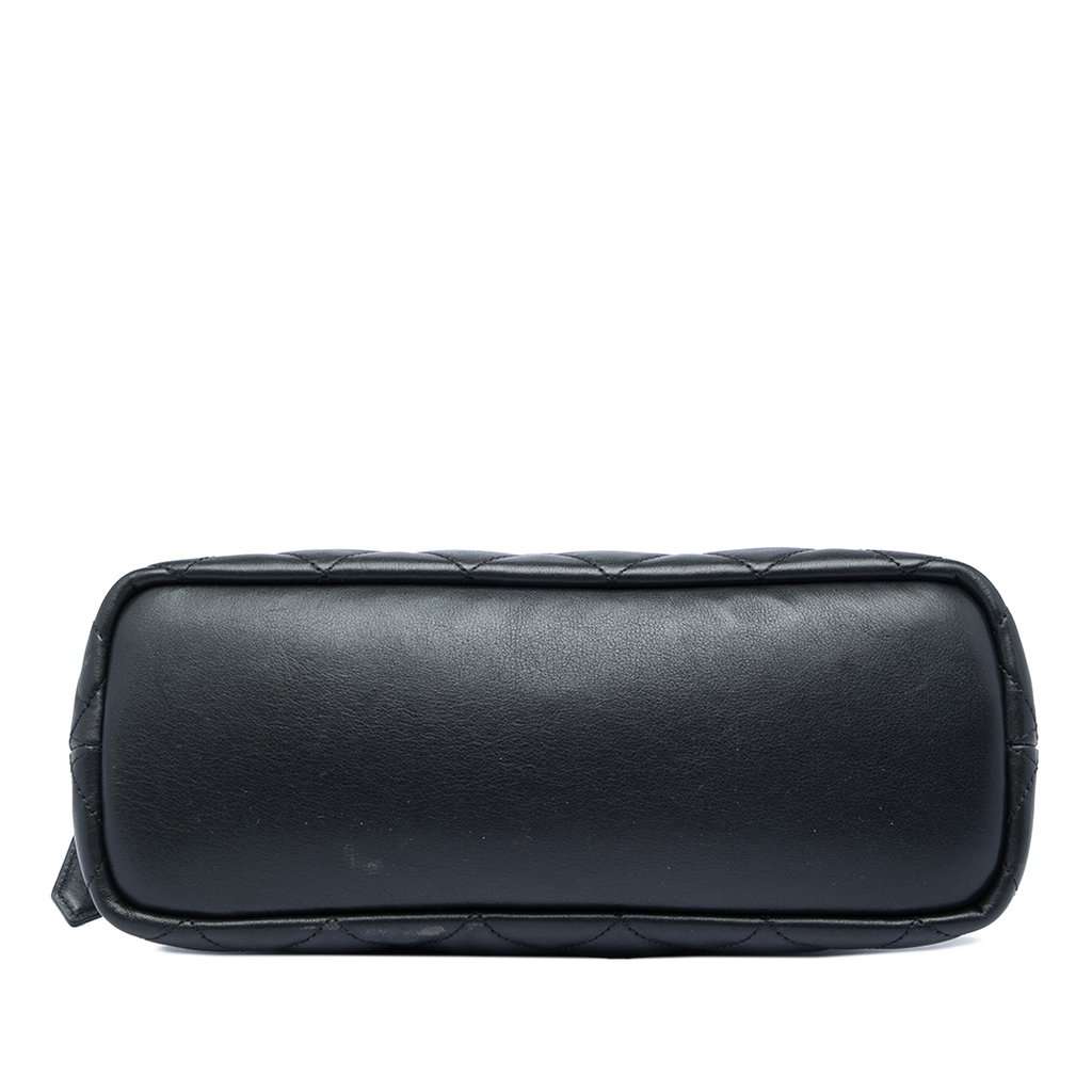Saint Laurent Quilted Lambskin Cassandre Cosmetic Pouch Black Leather Very good - Inside View