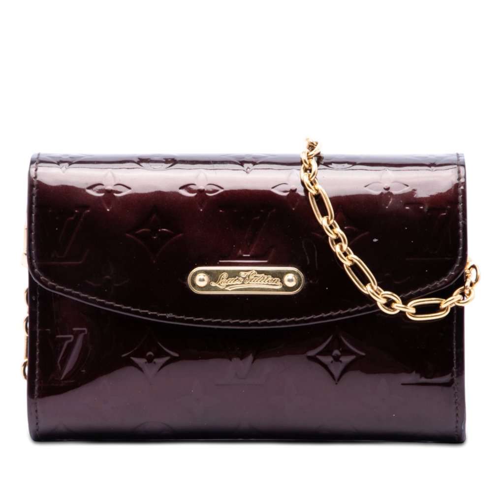 Louis Vuitton Monogram Vernis Bel Air Pochette Purple Leather Very good condition - Front View