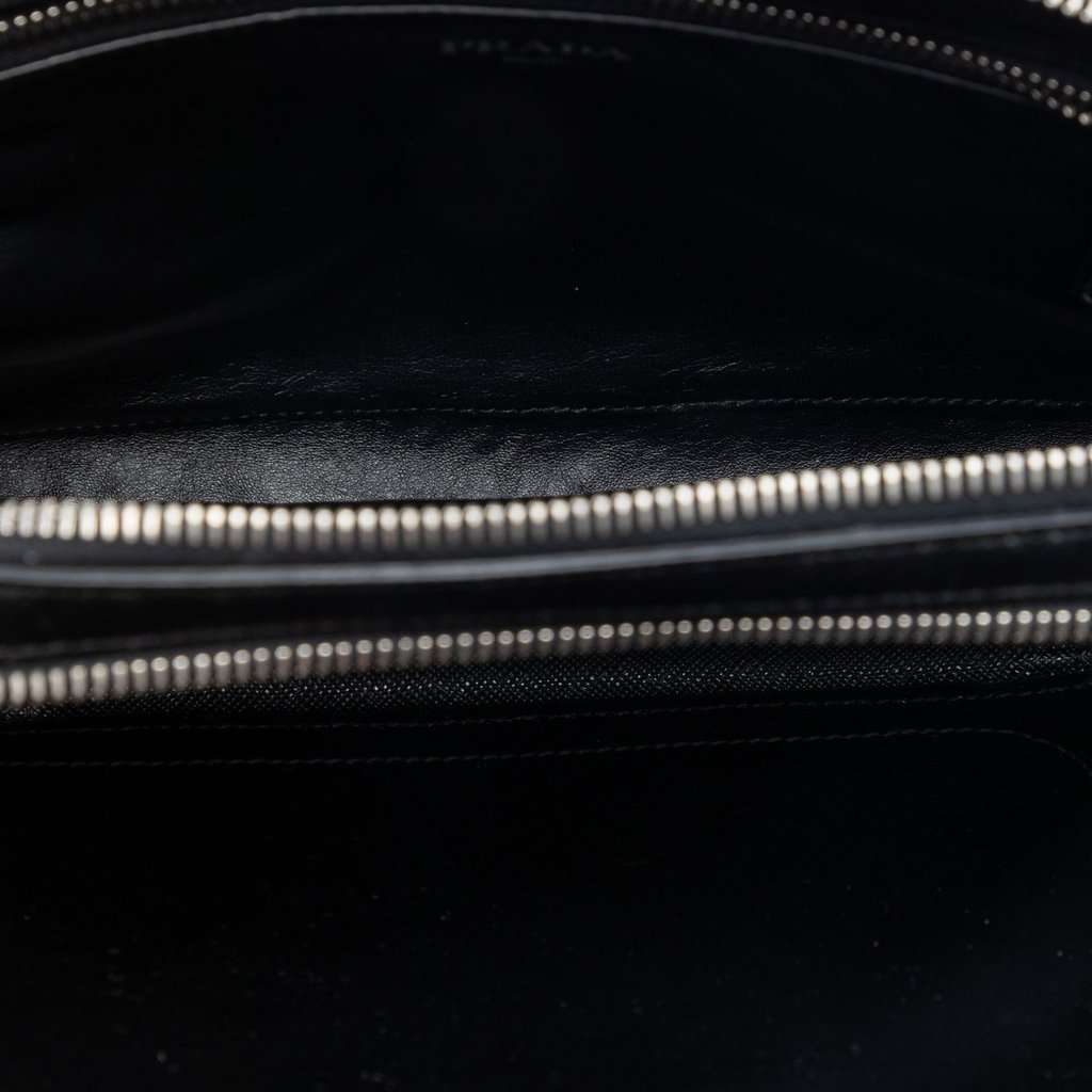Prada Saffiano Double Zip Travel Pouch Black Leather Very good condition - Model View
