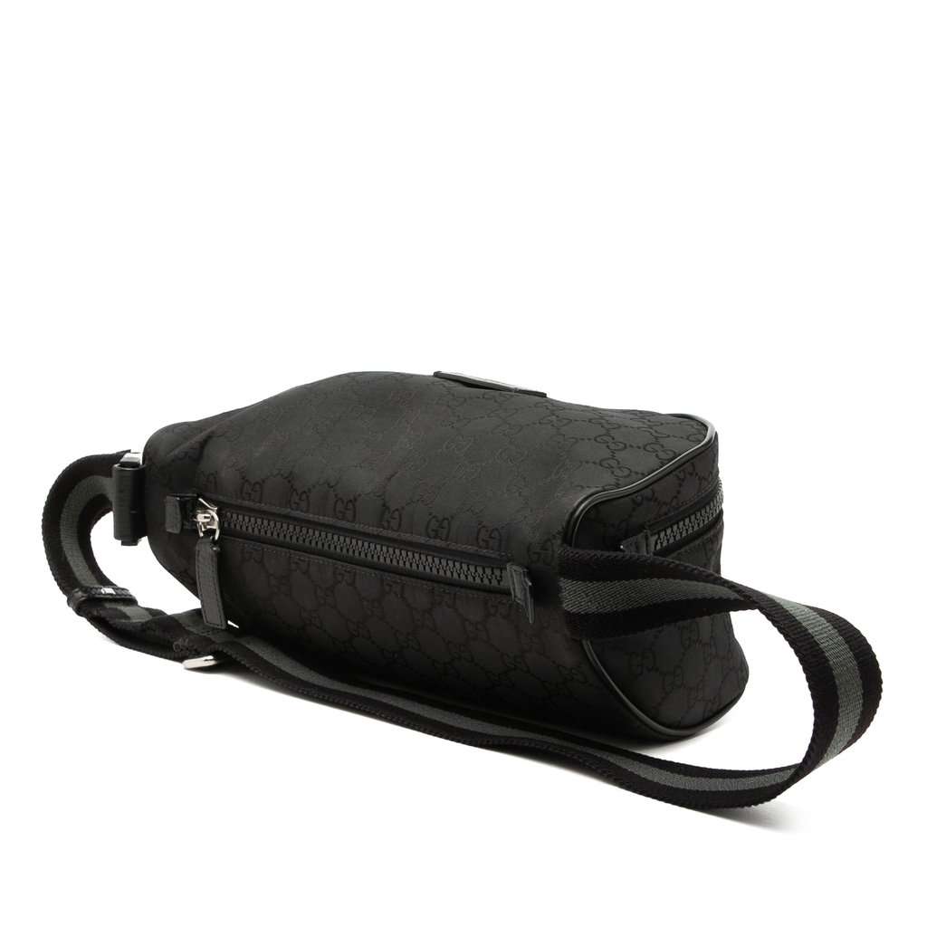 Gucci GG Nylon Web Belt Bag Black Very good - Back View