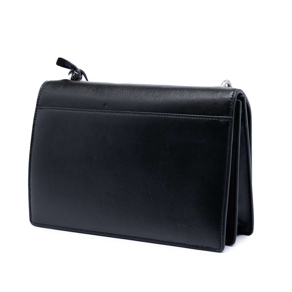 Saint Laurent Medium Calfskin Monogram Sunset Crossbody Black Leather Very good condition - Back View