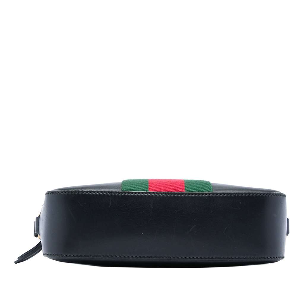 Gucci Calfskin Web Webby Bee Camera Bag Black Leather Very good - Inside View