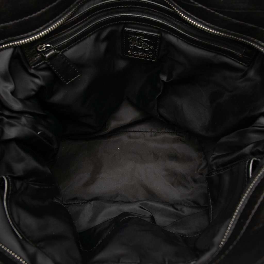 Burberry Tonal Check Nylon Tote Black Very good condition - Model View