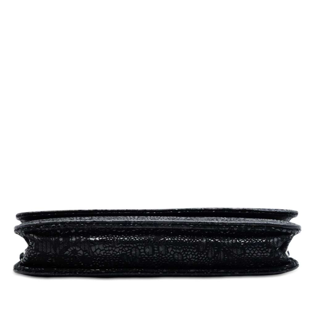 Chanel CC Lace Overlay Goatskin Wallet On Chain Black Leather Very good - Inside View