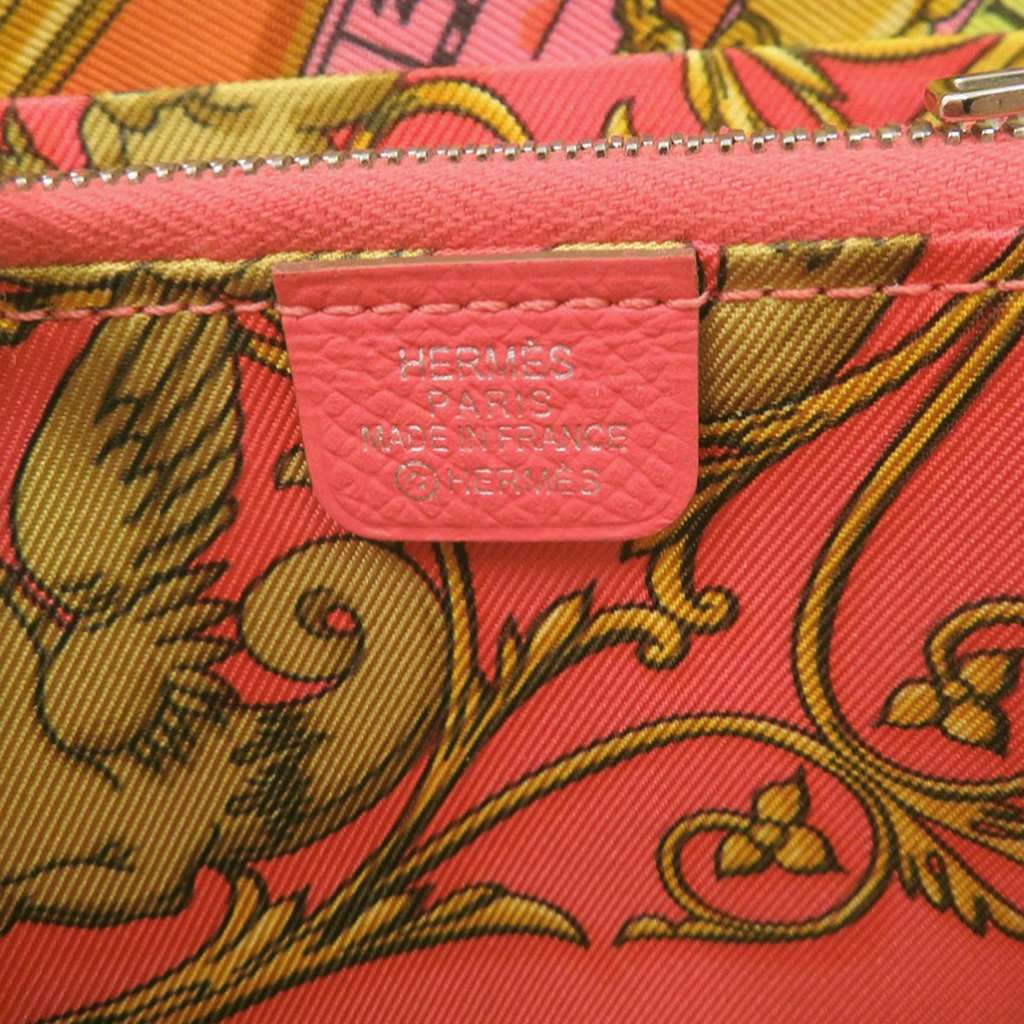 Hermès Epsom Silk In Compact Wallet Pink Leather Very good condition - Box View