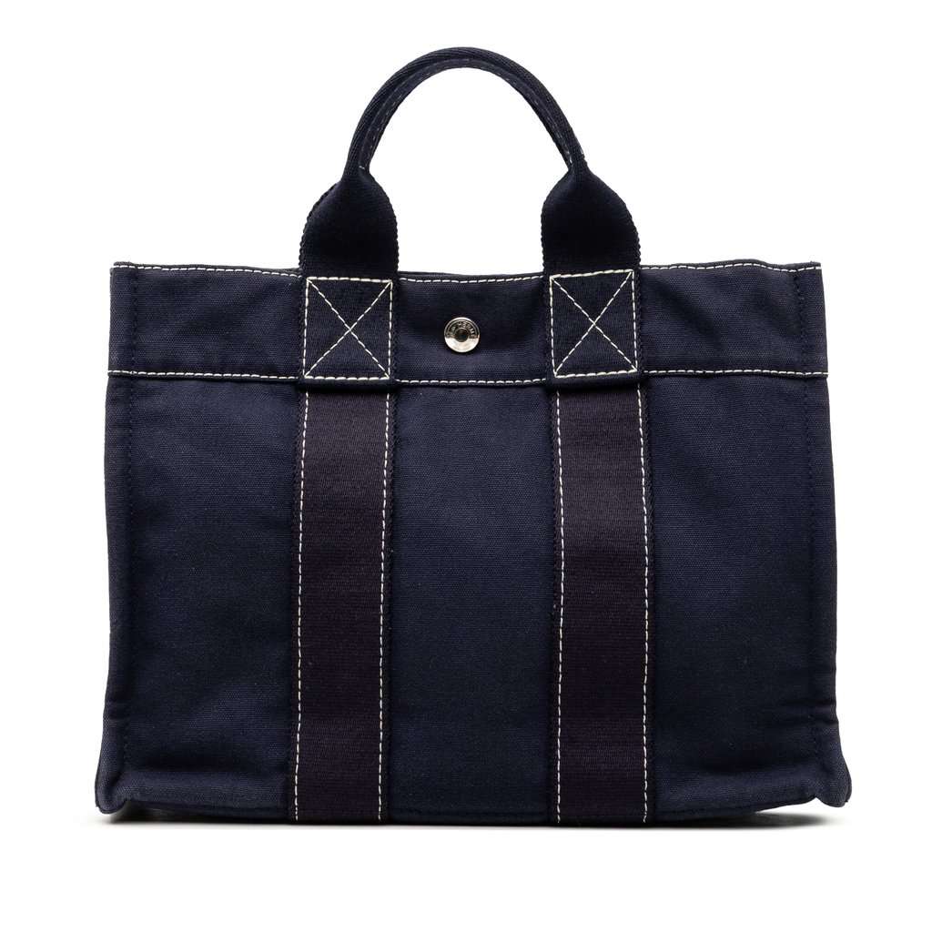 Hermès Canvas Fourre Tout PM Blue Very good condition - Front View
