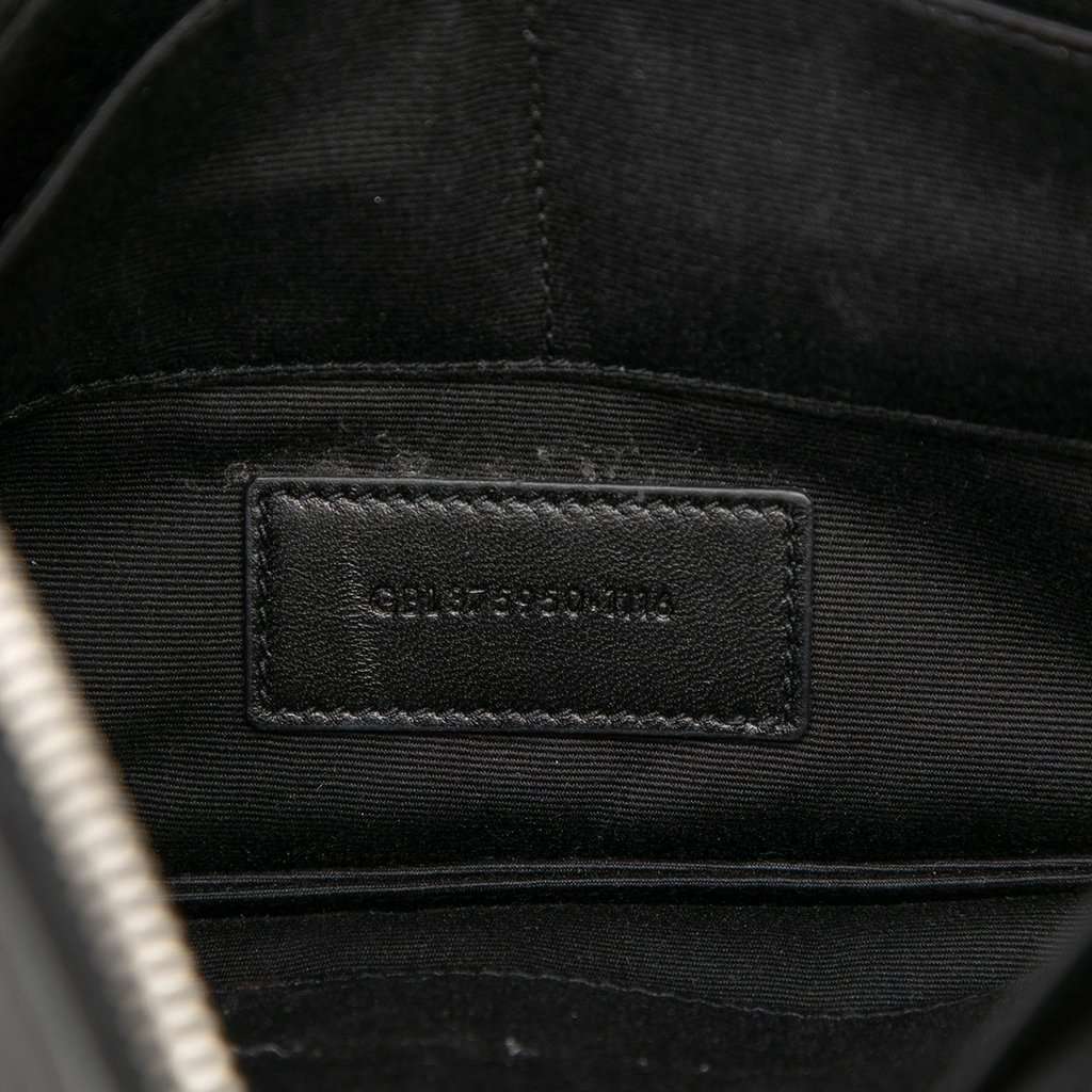 Saint Laurent Leather Multi Patch Zip Pouch Black Leather Very good condition - Box View
