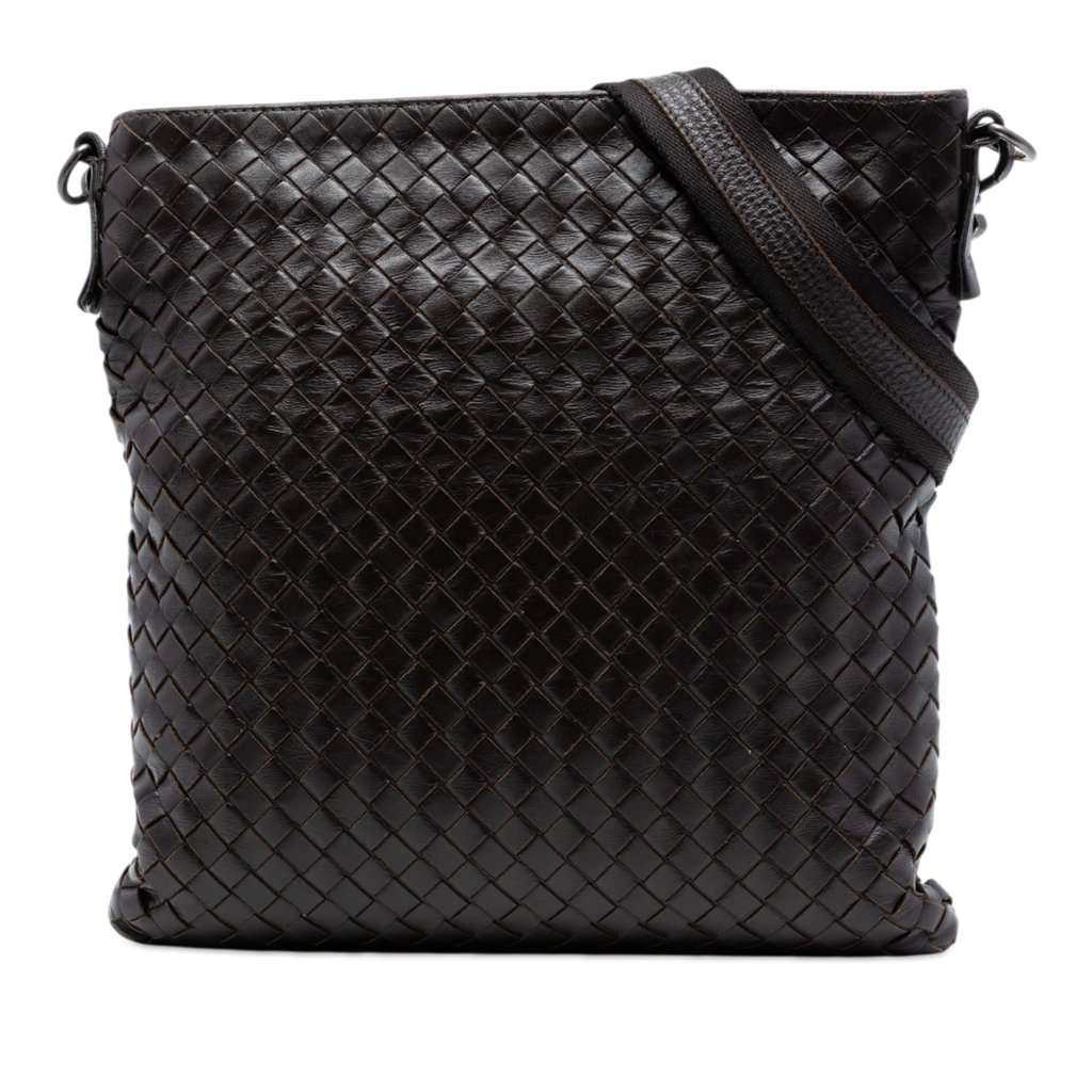 Bottega Veneta Nappa Intrecciato VN Crossbody Brown Leather Very good - Front View
