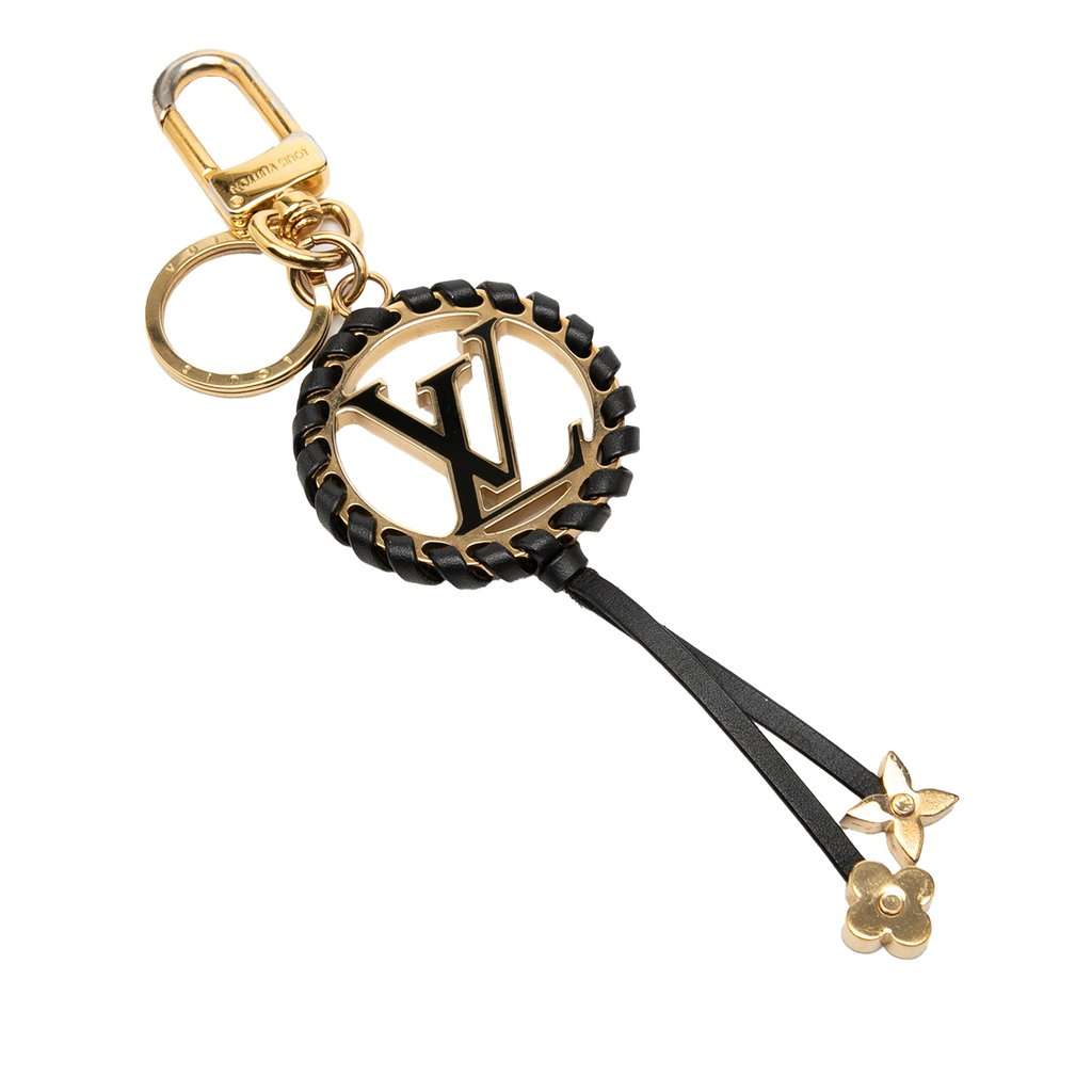 Louis Vuitton Gold Plated Lambskin and Enamel Very Bag Charm and Key Holder Gold Metal Very good - Front View