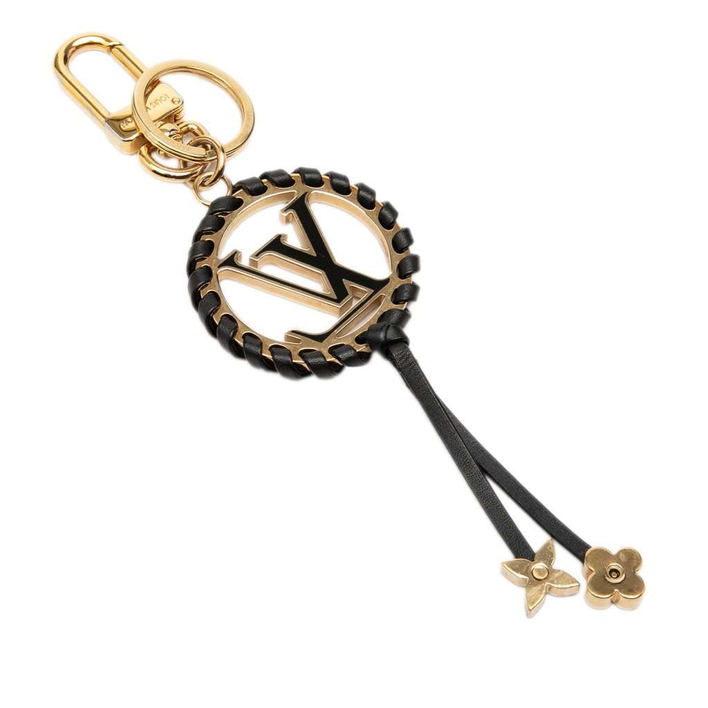 Louis Vuitton Gold Plated Lambskin and Enamel Very Bag Charm and Key Holder Gold Metal Very good - Back View
