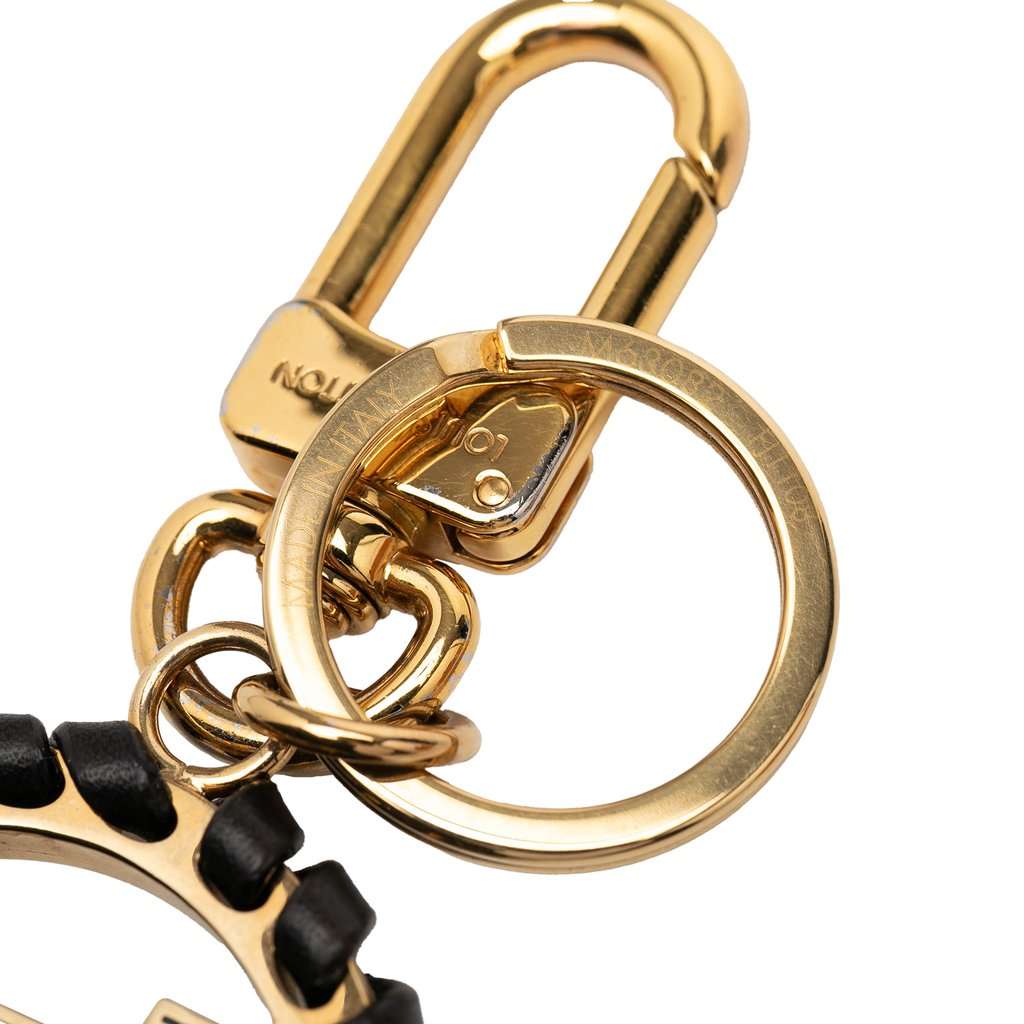 Louis Vuitton Gold Plated Lambskin and Enamel Very Bag Charm and Key Holder Gold Metal Very good - Inside View
