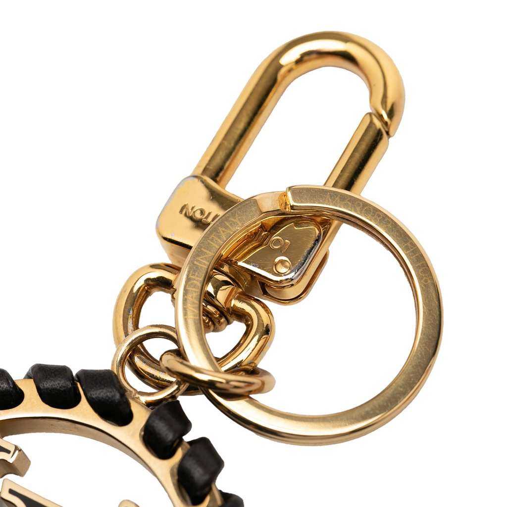 Louis Vuitton Gold Plated Lambskin and Enamel Very Bag Charm and Key Holder Gold Metal Very good - Model View
