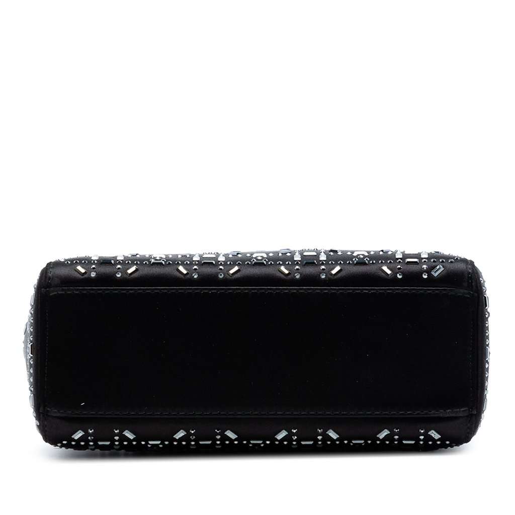 Dior Mini Satin Cannage Crystal Embellished Lady Dior Black Very good condition - Inside View