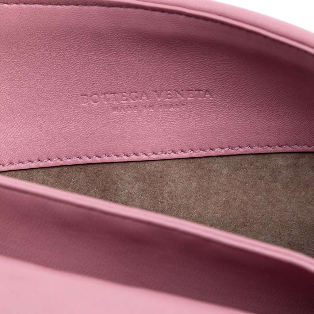 Bottega Veneta Small Nappa Intrecciato Olimpia Shoulder Bag Pink Leather Very good condition - Box View