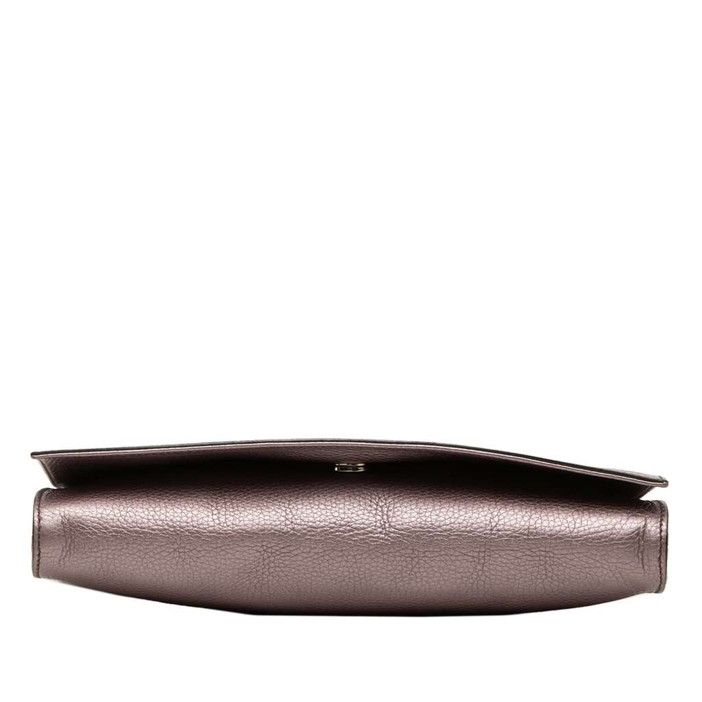 Gucci Metallic Calfskin Soho Disco Clutch Pink Leather Very good condition - Inside View