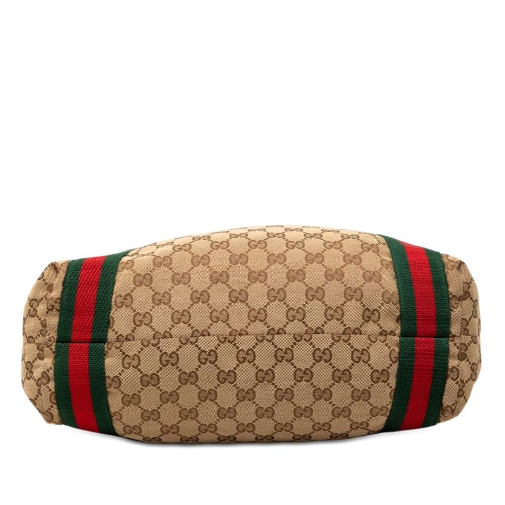 Gucci GG Canvas Web Tote Beige Very good - Inside View