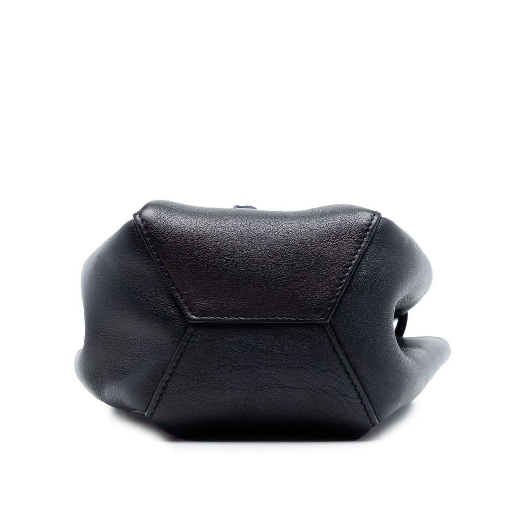 Saint Laurent Mini Leather Monogram Embellished Bourse Bucket Bag Black Leather Very good - Inside View