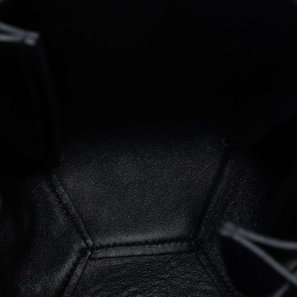 Saint Laurent Mini Leather Monogram Embellished Bourse Bucket Bag Black Leather Very good - Model View