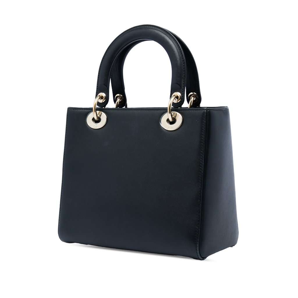 Dior Niki De Saint Phalle Medium Calfskin Heart Supple Lady Dior Black Leather Good condition - Back View