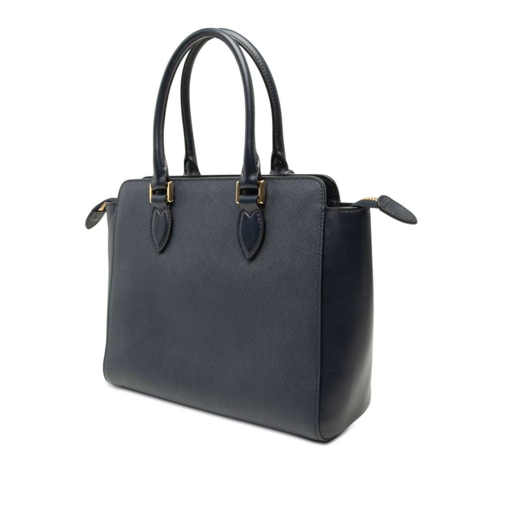 Prada Soft Calf Trimmed Saffiano Lux Open Convertible Tote Black Leather Very good condition - Back View