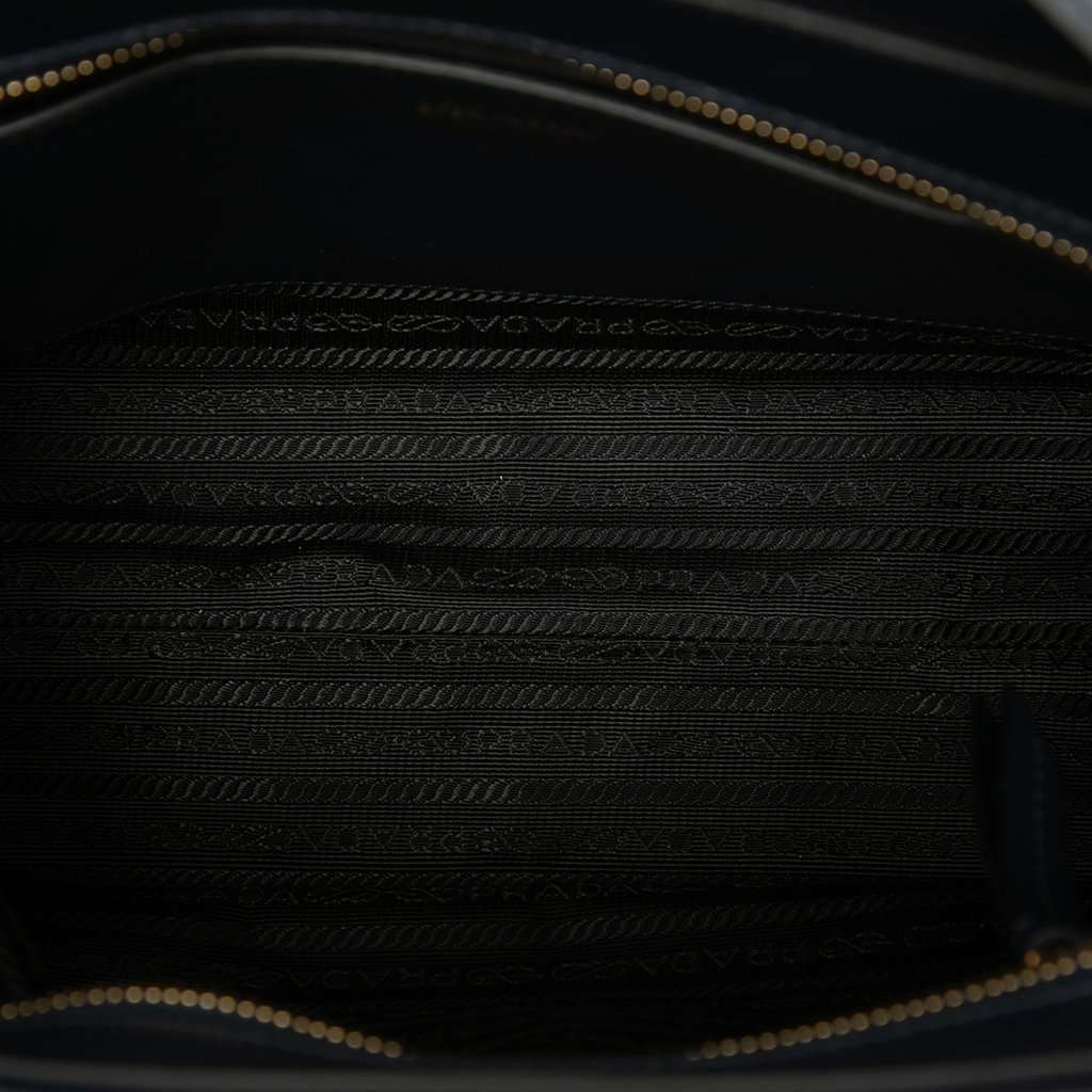 Prada Soft Calf Trimmed Saffiano Lux Open Convertible Tote Black Leather Very good condition - Box View