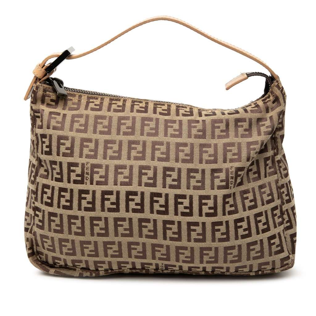 Fendi Zucchino Canvas Handbag Brown Very good - Front View