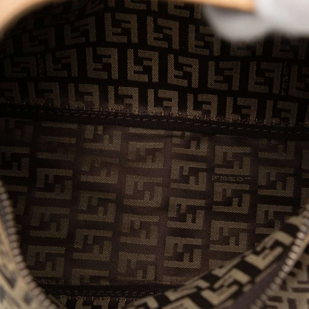 Fendi Zucchino Canvas Handbag Brown Very good - Model View