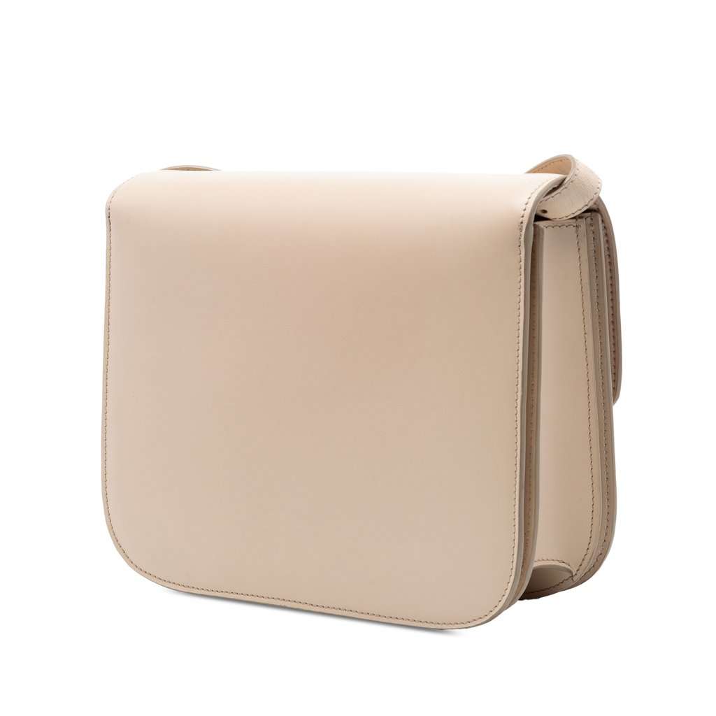 Celine Medium Calfskin Classic Box Beige Leather Very good - Back View