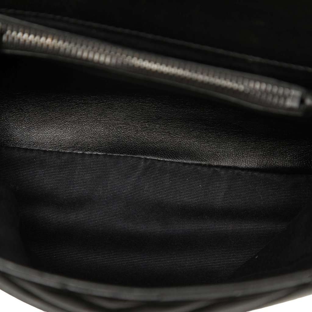 Saint Laurent Medium Chevron Sheepskin  Monogram Monochrome College Bag Black Leather Very good - Model View
