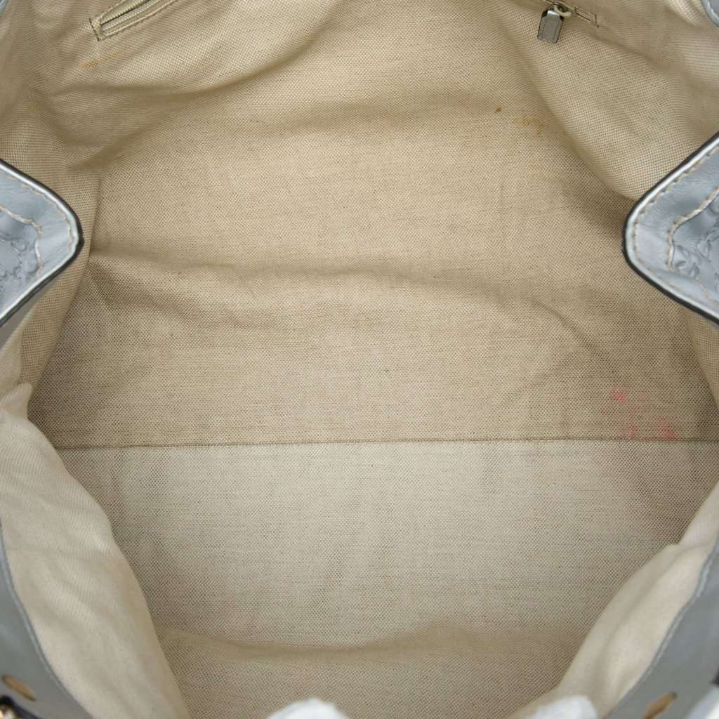 Gucci Large Guccissima Sukey Tote Silver Leather Very good - Model View
