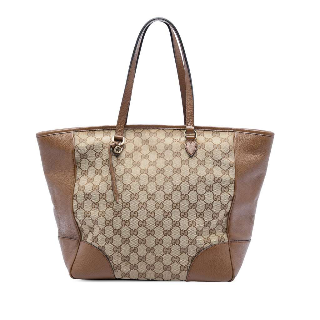 Gucci GG Canvas Bree Zippered Tote Beige Very good - Front View