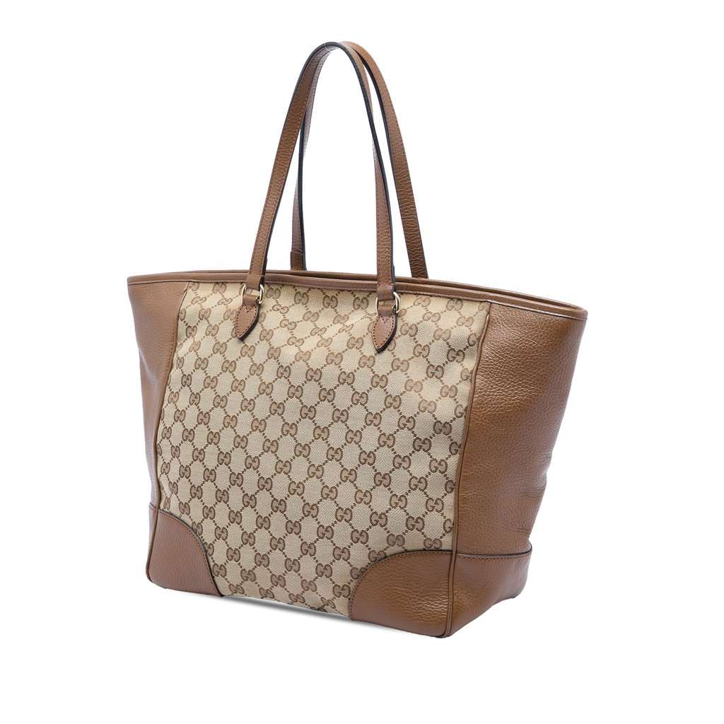 Gucci GG Canvas Bree Zippered Tote Beige Very good - Back View