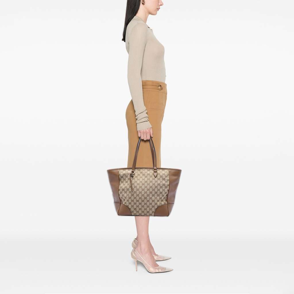 Gucci GG Canvas Bree Zippered Tote Beige Very good - Box View