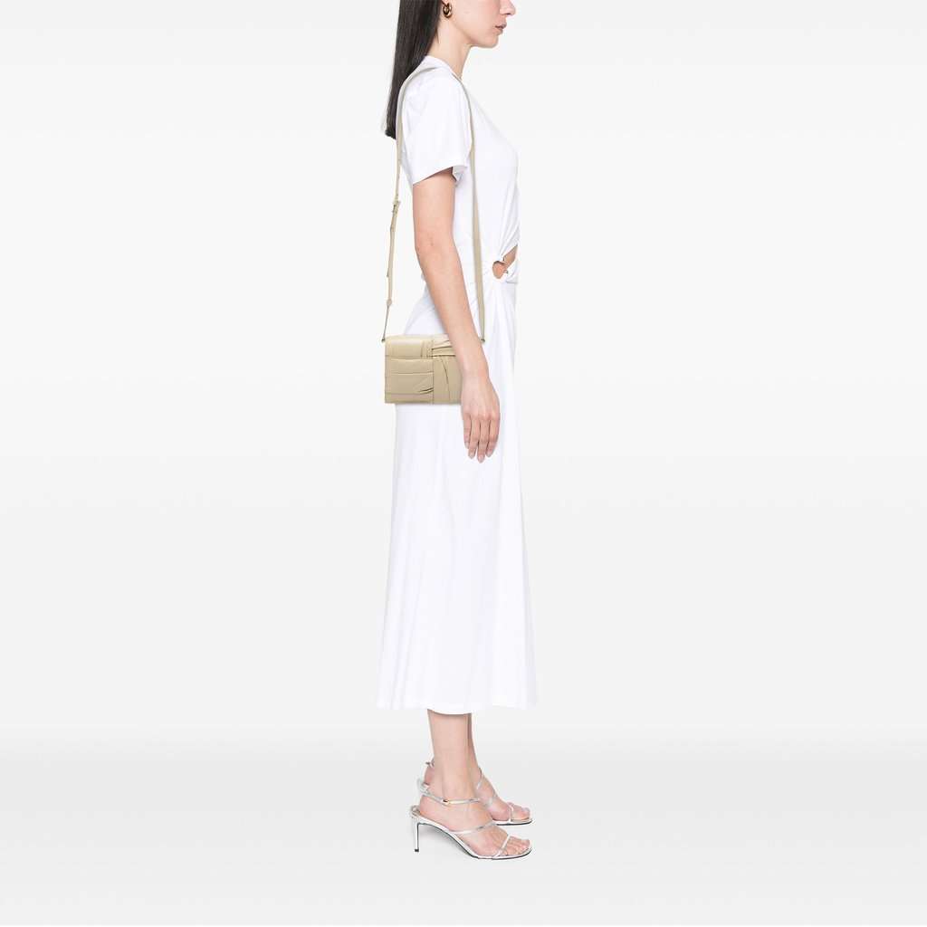 Bottega Veneta Mini Calfskin Intrecciato Pleated Cassette Crossbody Beige Leather Very good - Box View
