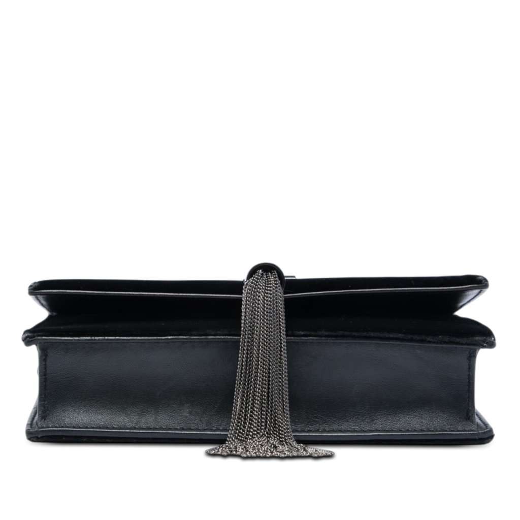 Saint Laurent Velvet Crystal Monogram Kate Tassel Wallet on Chain Black Very good - Inside View