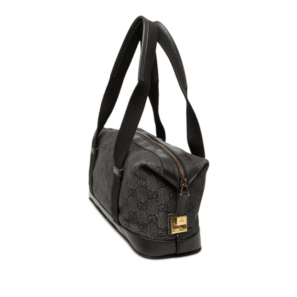 Gucci GG Denim Shoulder Bag Navy Very good - Back View