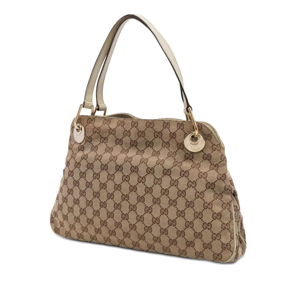 Gucci GG Canvas Eclipse Shoulder Bag Beige Very good - Back View