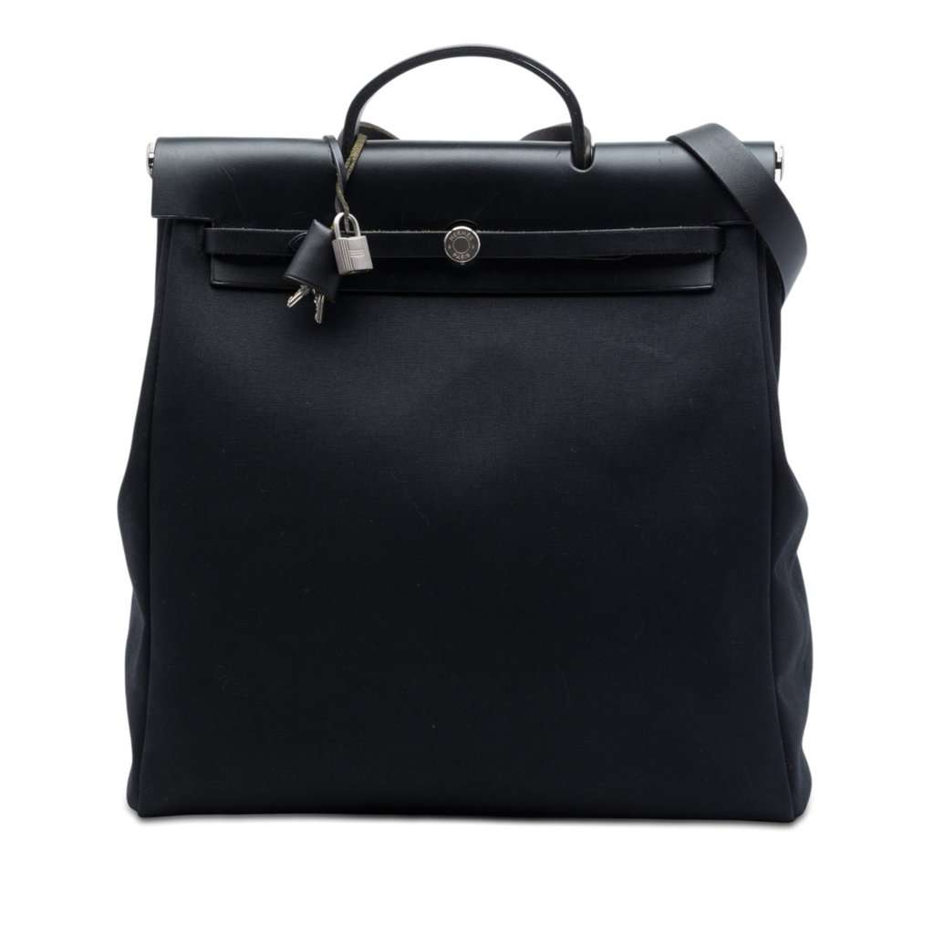 Hermès Toile Herbag GM Black Very good condition - Front View