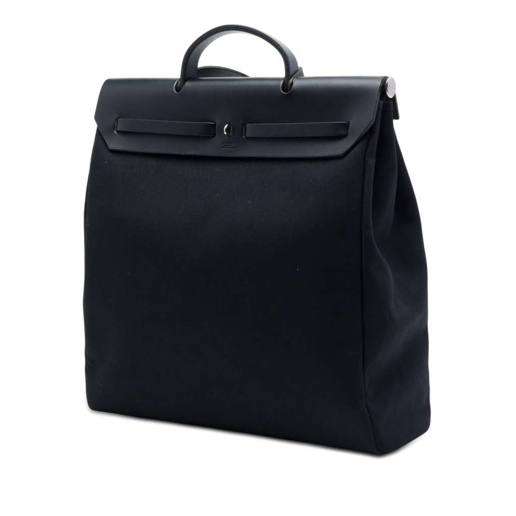Hermès Toile Herbag GM Black Very good condition - Back View